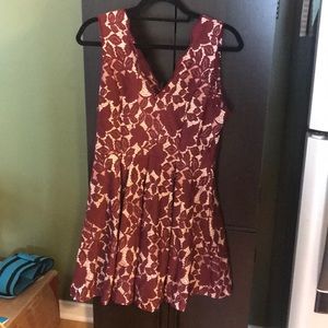 Magnolia Boutique maroon lace fit and flair dress